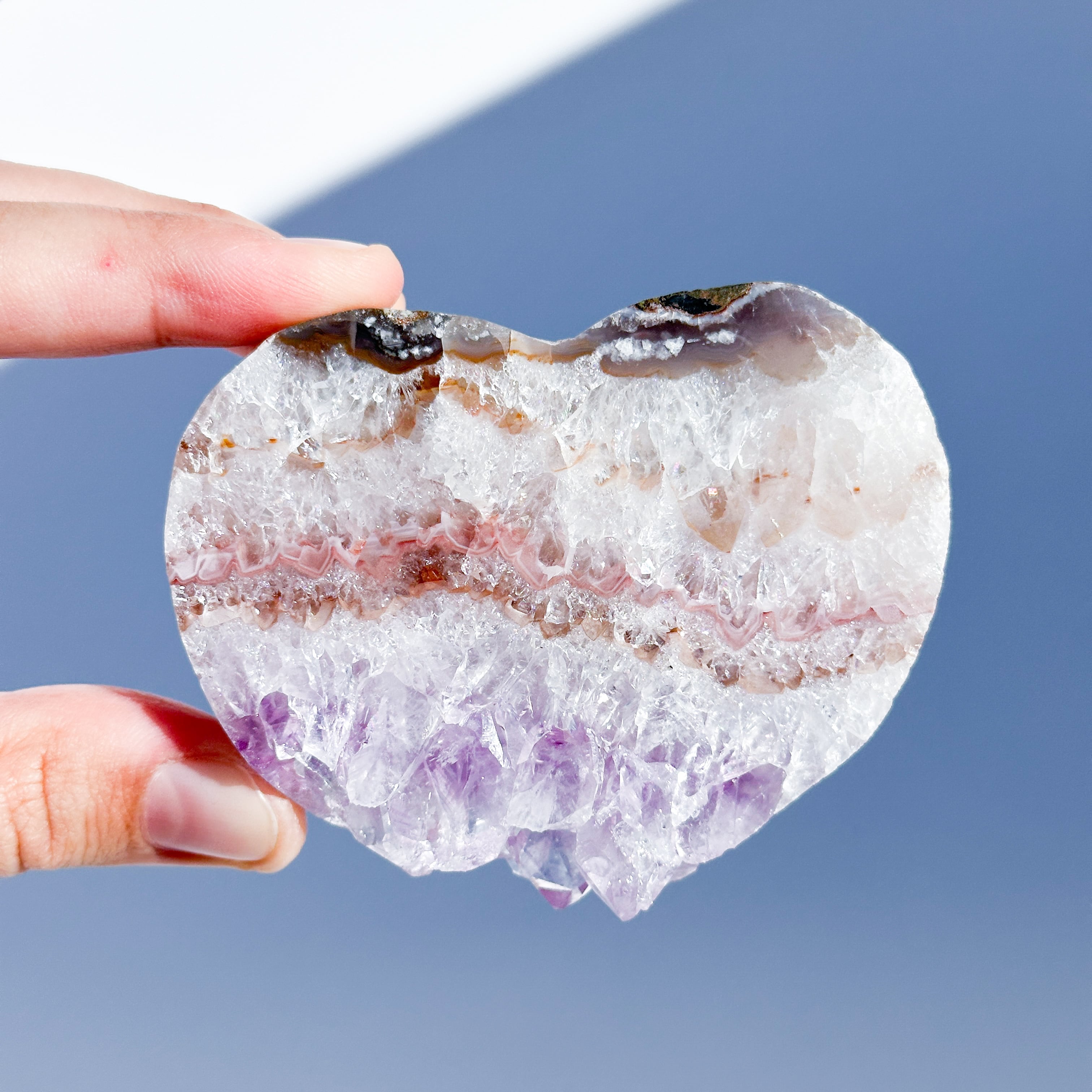 アゲート×アメジスト ハート51◇ Agate× Amethyst ◇天然石・鉱物