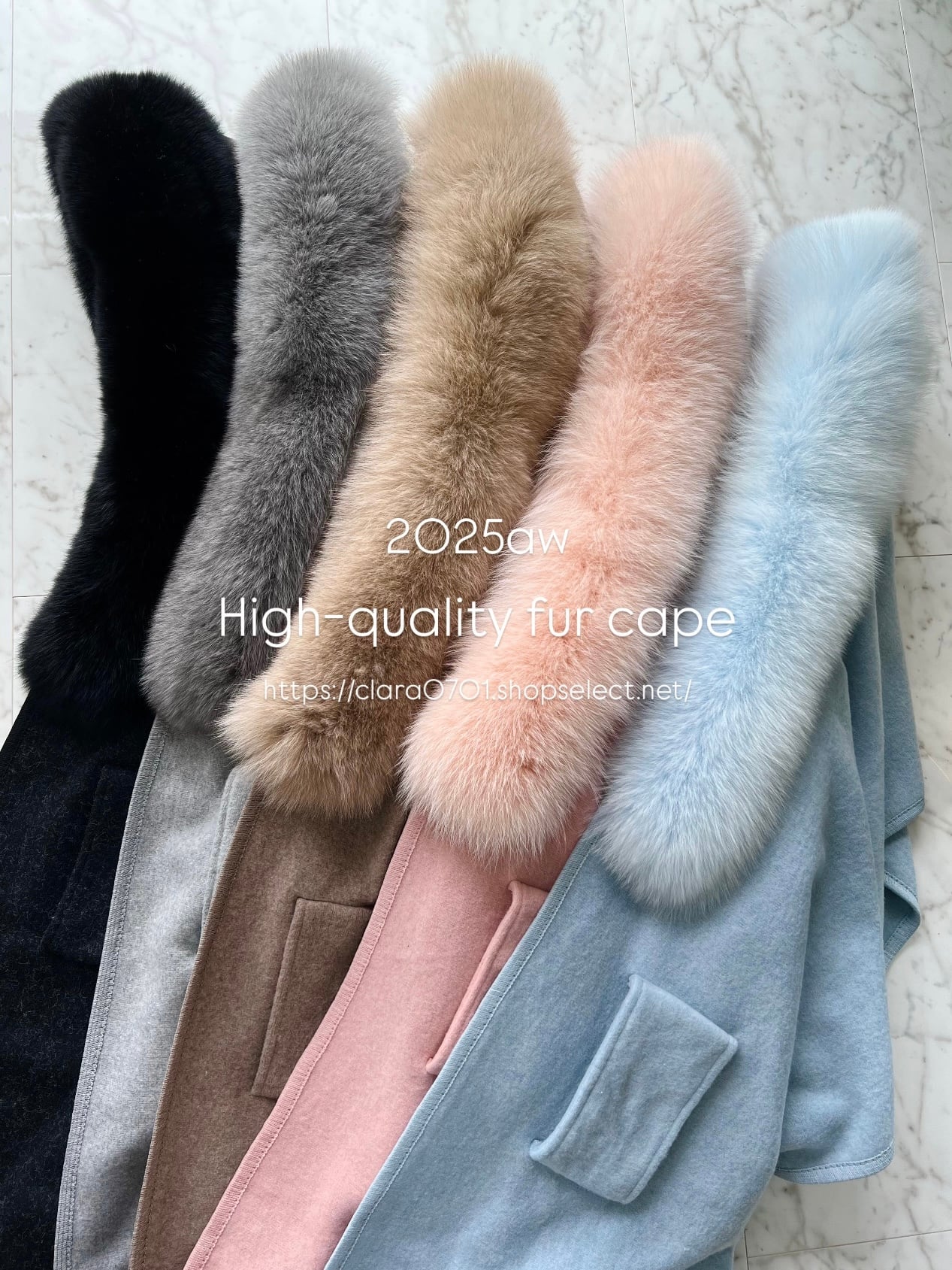 High-quality fur cape《 即日発送 》 | CLARA