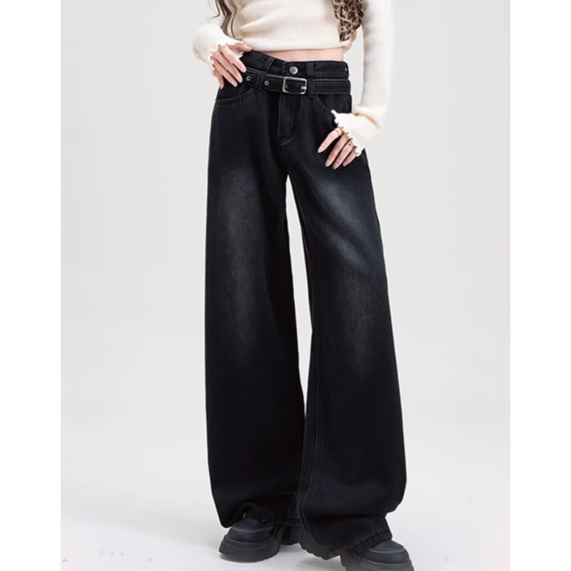 high waist baggy denim pants la0794