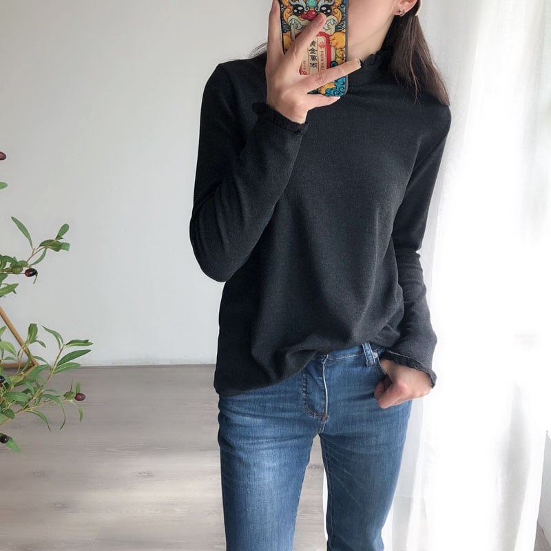 裏起毛フリルハイネック カットソー 5col W SW024 | Raglana