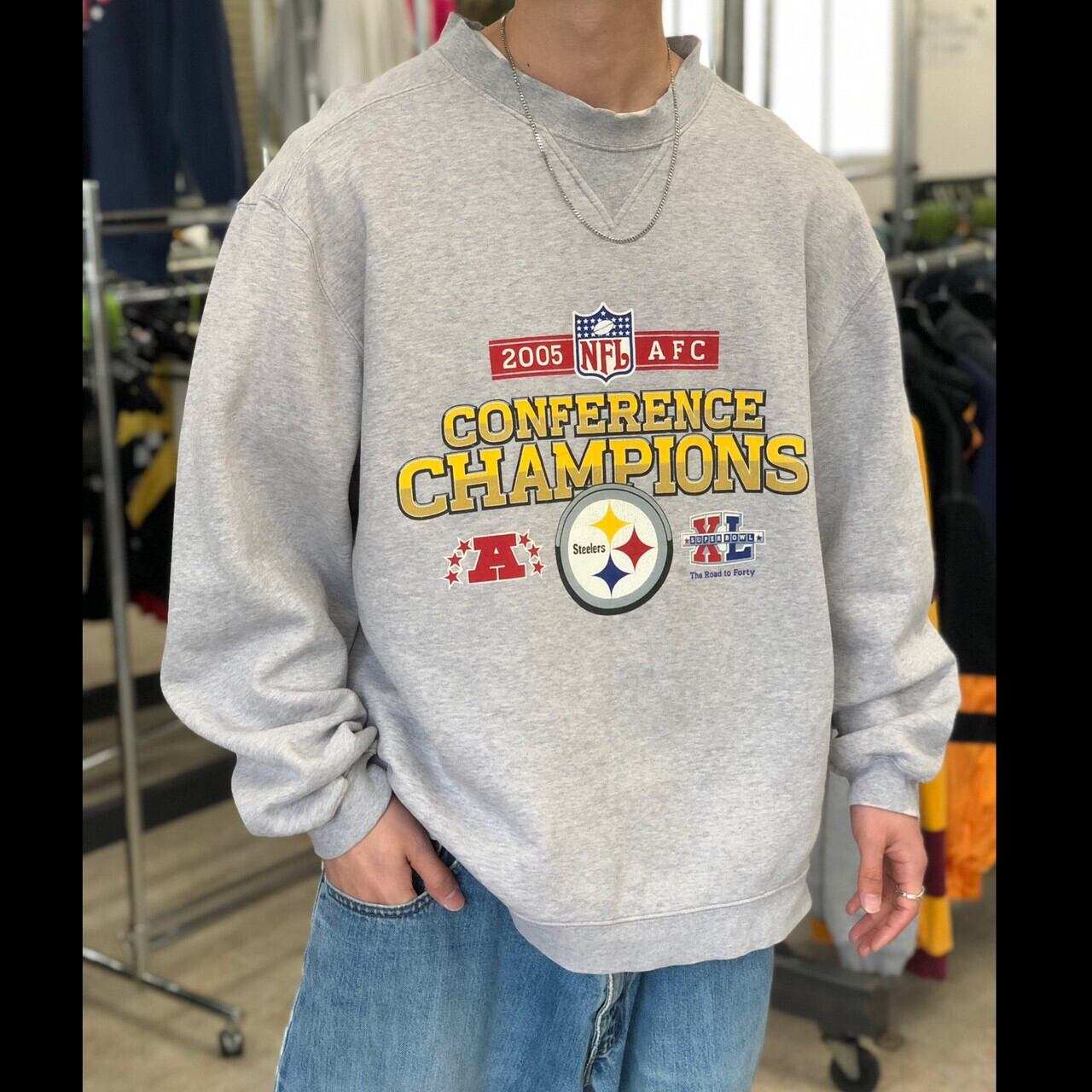 3388.NFL チーム スウェット Steelers ひび割れプリント 古着 古着屋