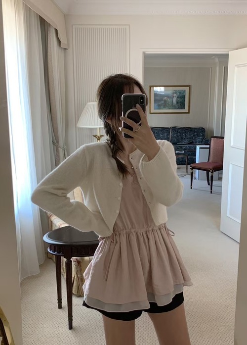 (即納) mellounge  / Baby crop cardigan