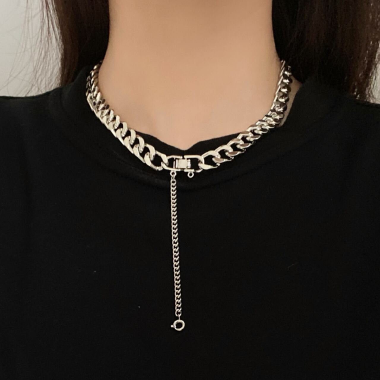 送料無料 華やかさを プラス チェーン ネックレス アクセサリー ペンダント チョーカー 太め オシャレ 大人っぽ こなれ感 Lamitte Deco トレンド 韓国ファッション ショップ Base店