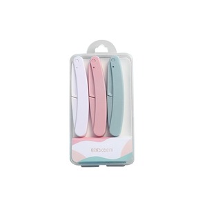 【特価処分】Akkerds 3个入 プレミア 敏感肌用 Iディスポ まゆ用 3本入 × 1個 パック まとめ買い マイクロガード付 使い捨て 女性 カミソリ フェイス 顔 眉 メイク ウィメンズ レディース コンパクトヘッドで、眉まわりの細かいところもキレイに セット 混合カラー 白、ピンク、青