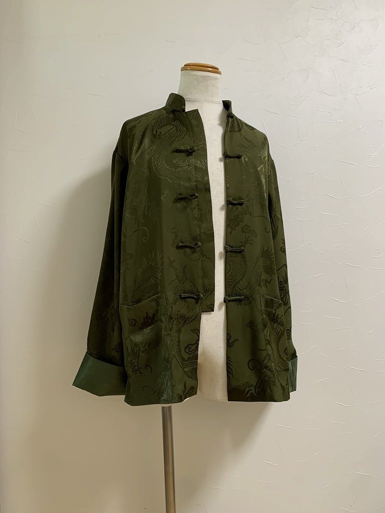 1990's Woven Design Long Sleeve China Shirt Jacket