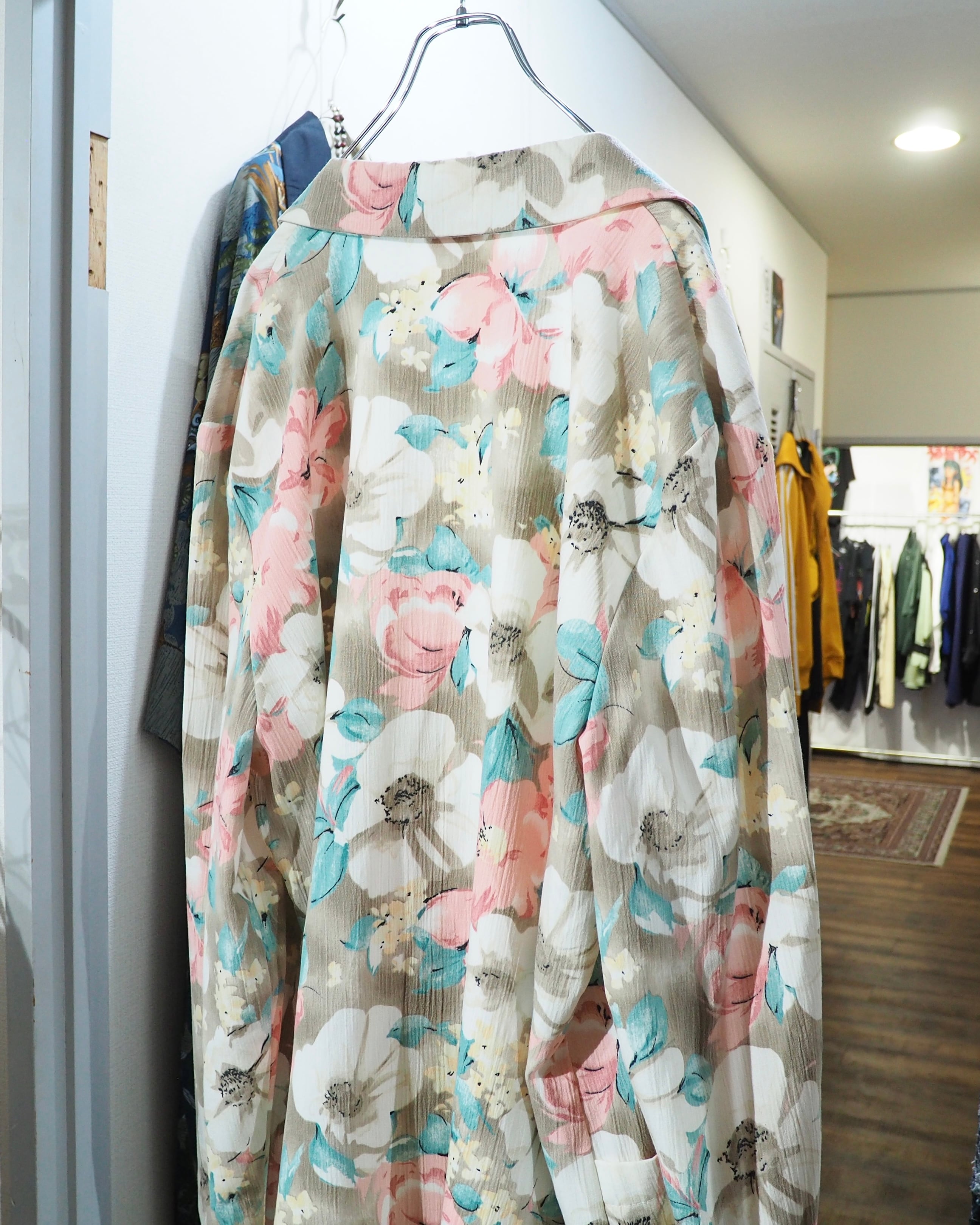 Beautiful Flower pattern vintage loose Easy Tailored Jacket