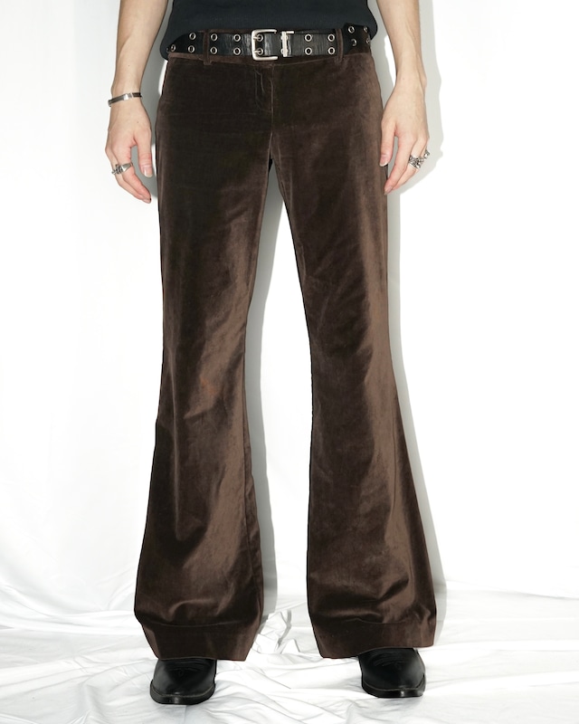 Vintage velvet low-rise mega flare pants "made in USA"