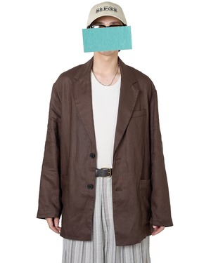 ssstein "LIGHT LINEN EASY SINGLE BREASTED JACKET〔BROWN〕"