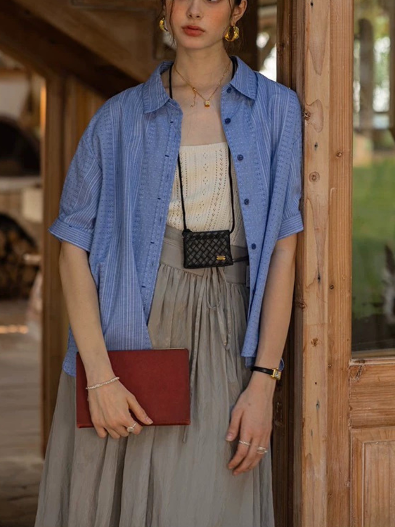 Rivage Jacquard Roll-Up Shirt F0777