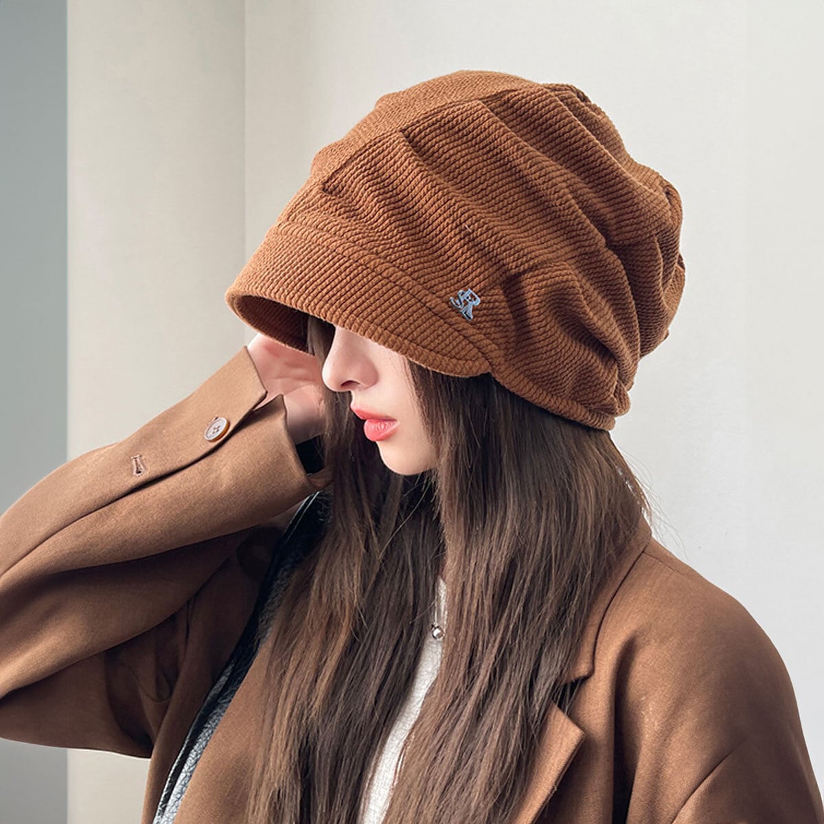 コーデュロイ キャスケット ハット レディース 秋冬 韓国 帽子 小顔 おしゃれ きれいめ 大人 カジュアル つば付き 被りやすい 通勤 通学 大人可愛い 大人女子