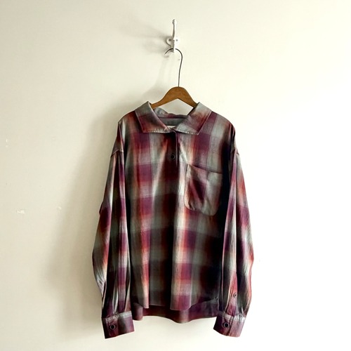 C53111 Rayon Ombre Check Pullover Shirt