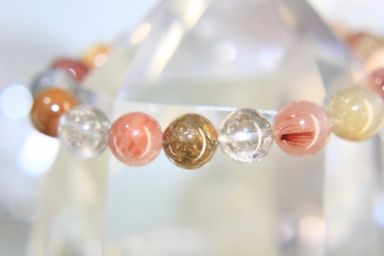 m17☆特選一品☆開運ブレス福禄寿【11.4-11.8MIXルチルクォーツ】❤️