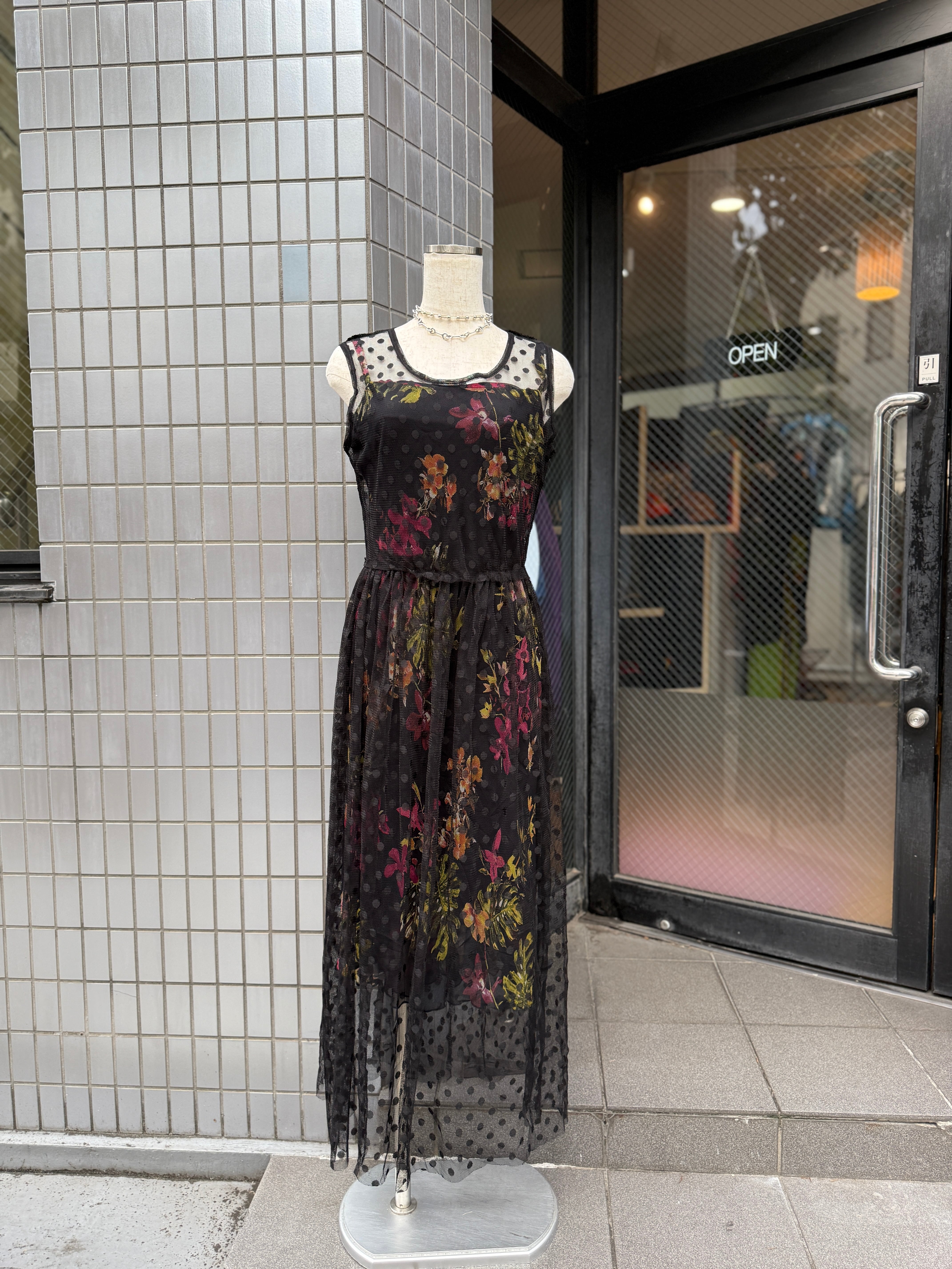90s vintage sheer dot mesh dress