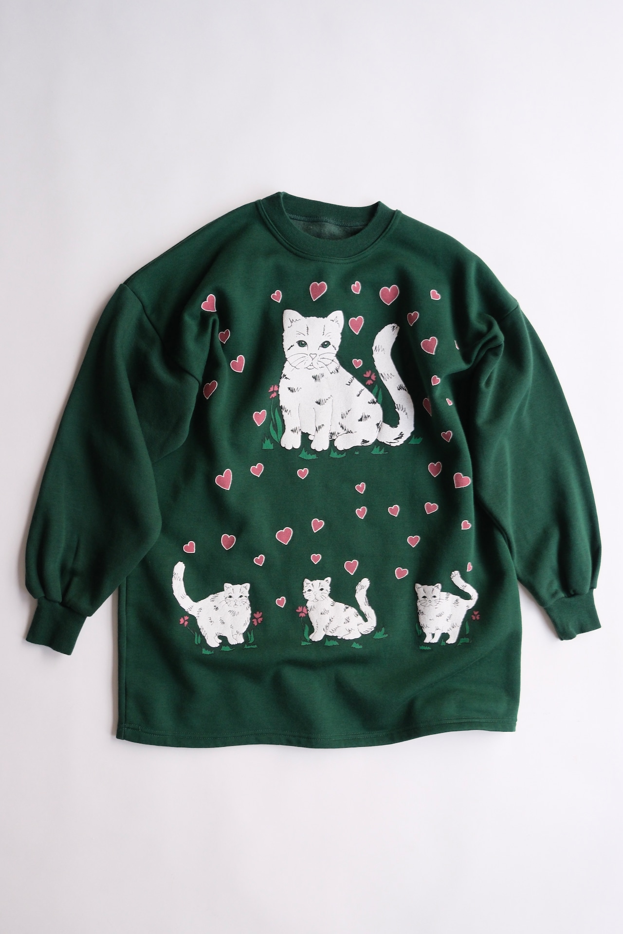 Cat & heart print sweatshirt