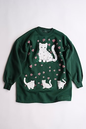 Cat & heart print sweatshirt