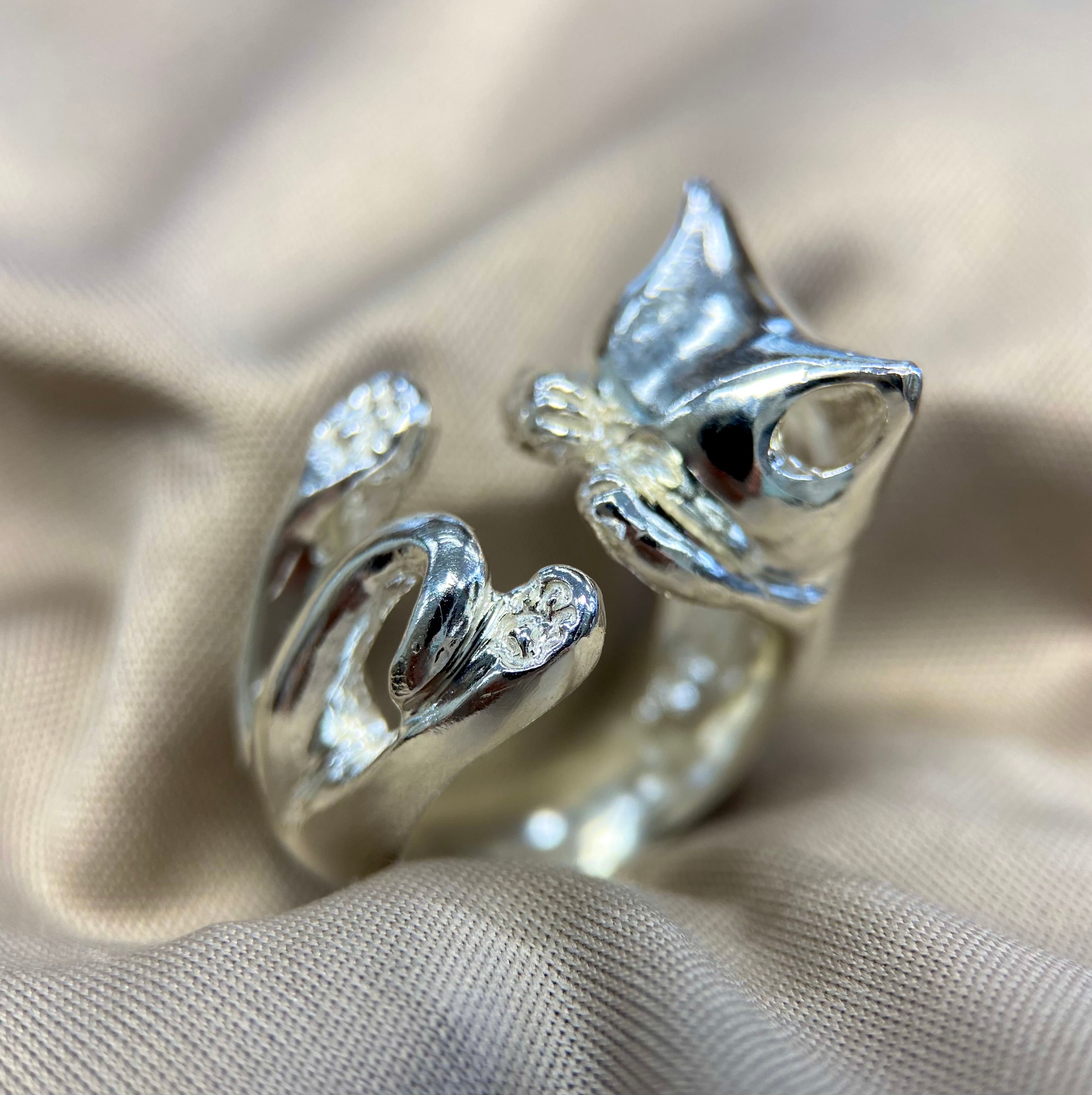 ごめん寝猫シルバーリング（送料無料） | ハンドメイドジュエリーguest