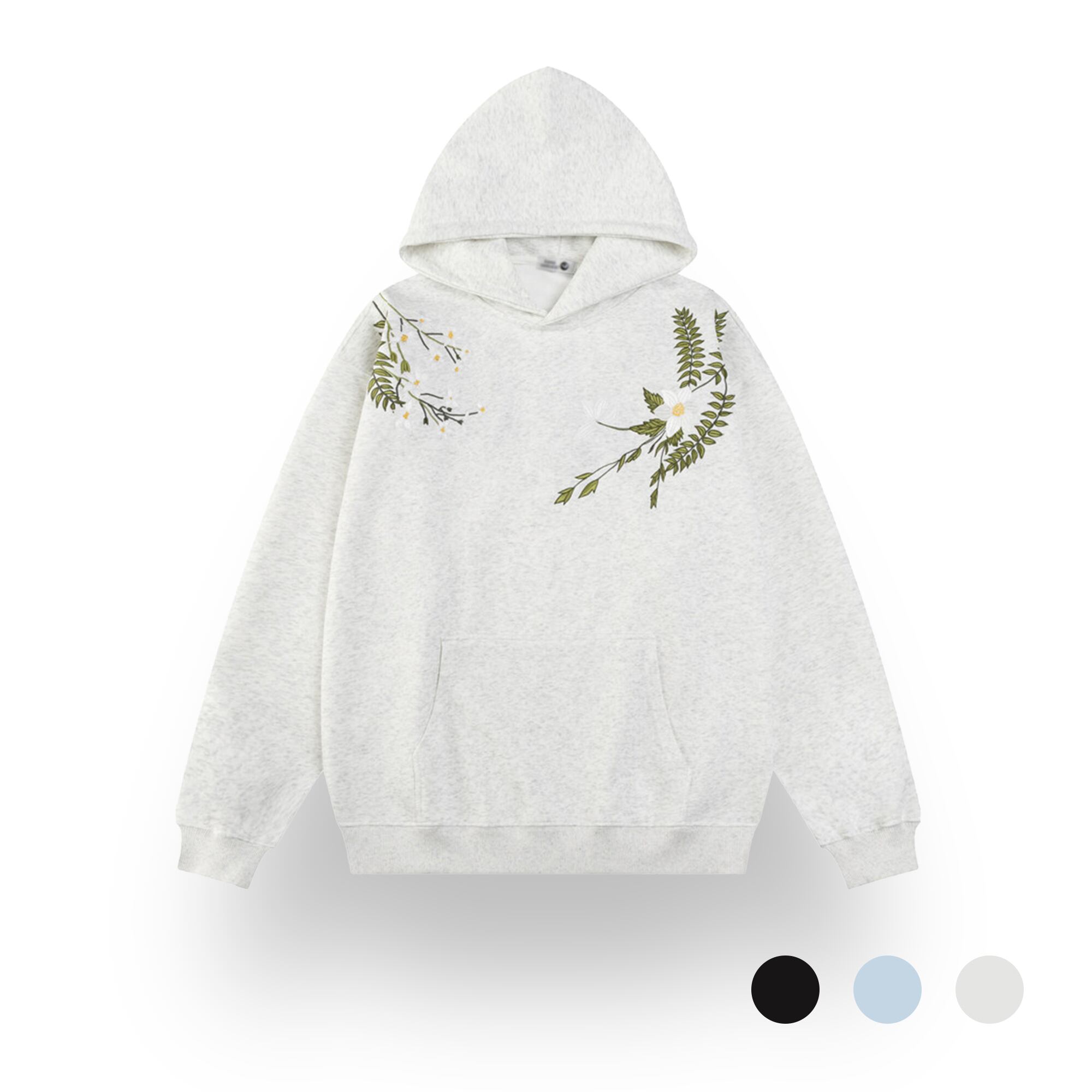 ボタニカルデザインフーディ_< 3:color >