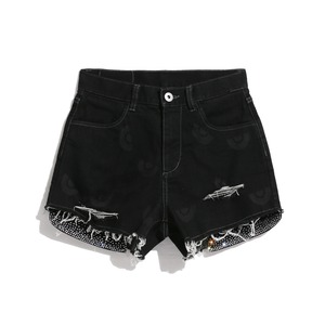 送料無料 【HIPANDA ハイパンダ】レディース デニム ショートパンツ WOMEN'S DENIM SHORT PANTS / BLUE・BLACK