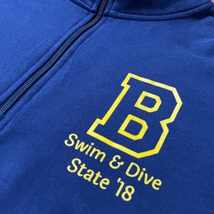 【PORT&COMPANY】ハーフジップ スウェットワンポイントロゴ プリント swim&dive M US古着