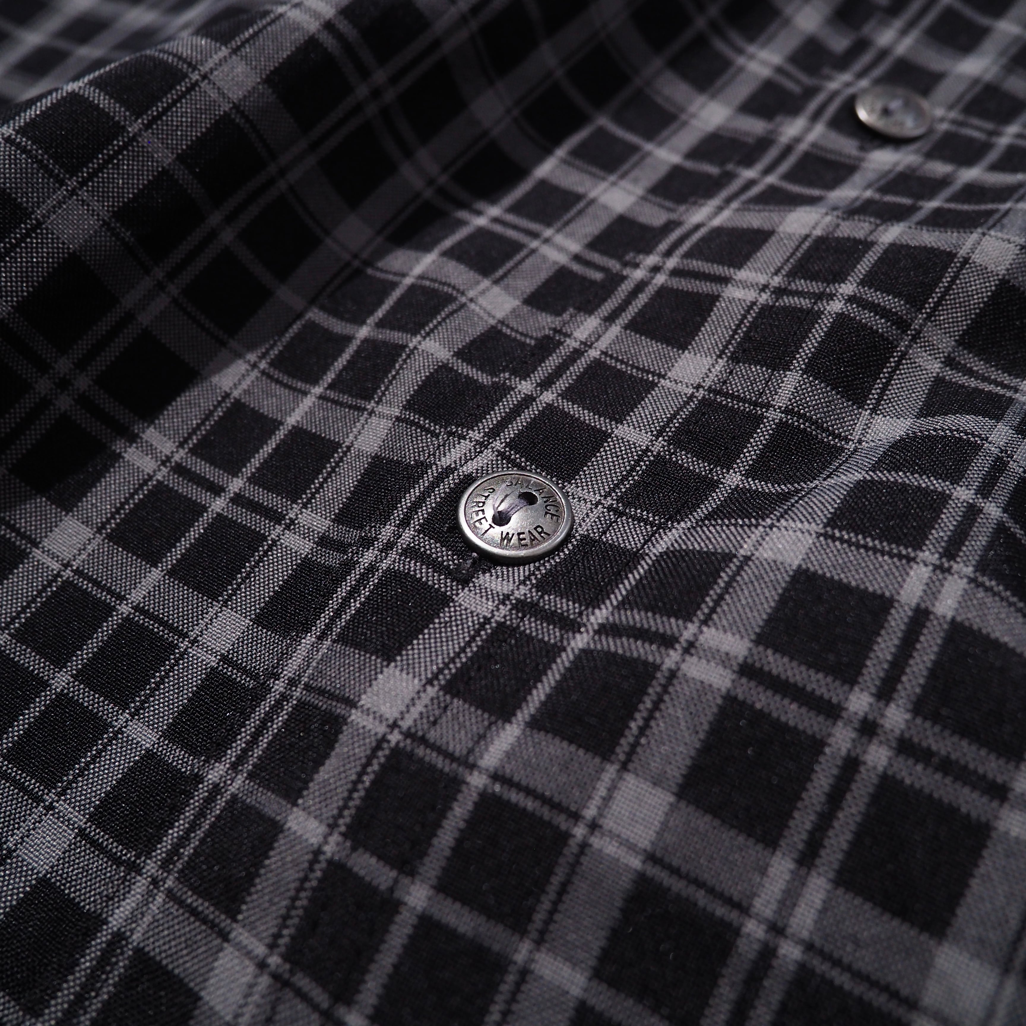 00s ” Balance street wear ” Dark check pattern Over silhouette Shirt