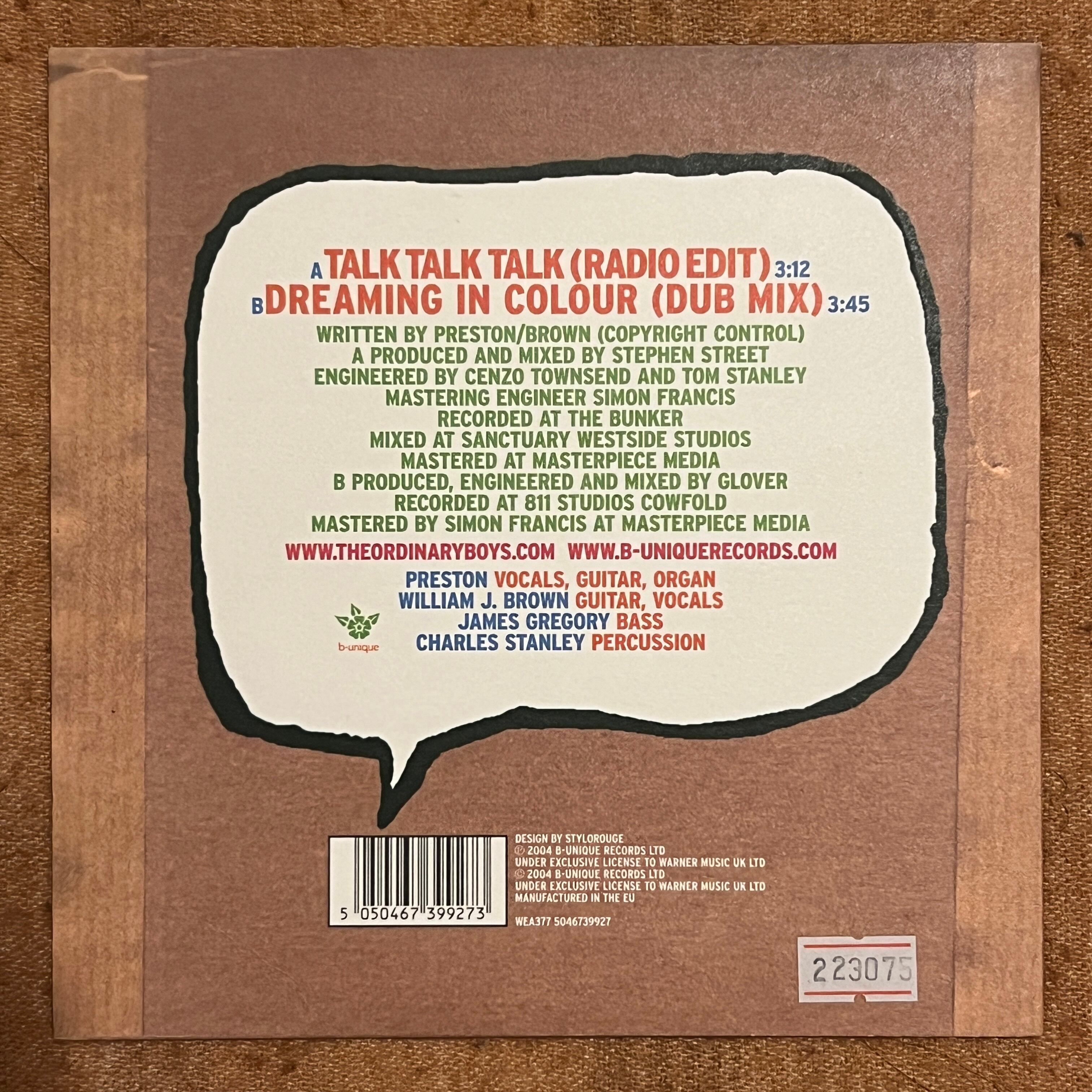 7inch】THE ORDINARY BOYS / Talk Talk Talk | トキワレコーズ