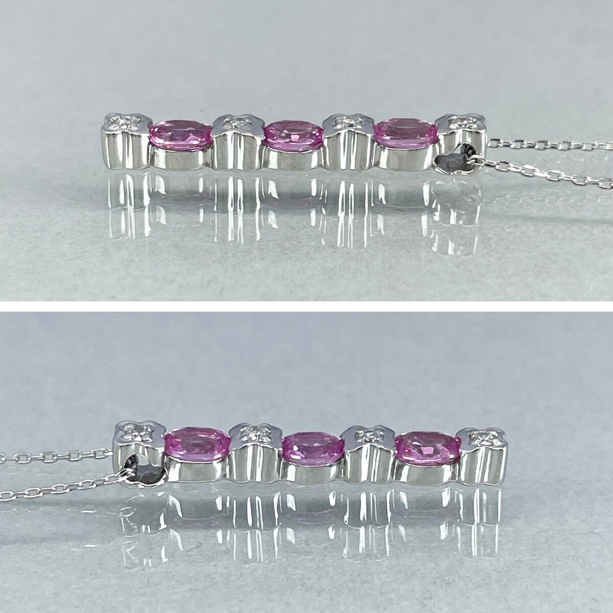 K18wg 天然ピンクサファイア 0.75ct 天然ダイヤモンド 0.05ct K18wg 天然ピンクサファイア 0.75ct 天然ダイヤモンド 0.05ct