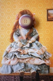 フランスヴィンテージ 50s ダリ的時計ボタンと濃密な灰紫  2.8c 2p