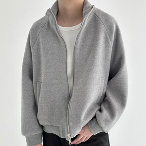 ダブルジップハイネックスウェットカーディガン　924