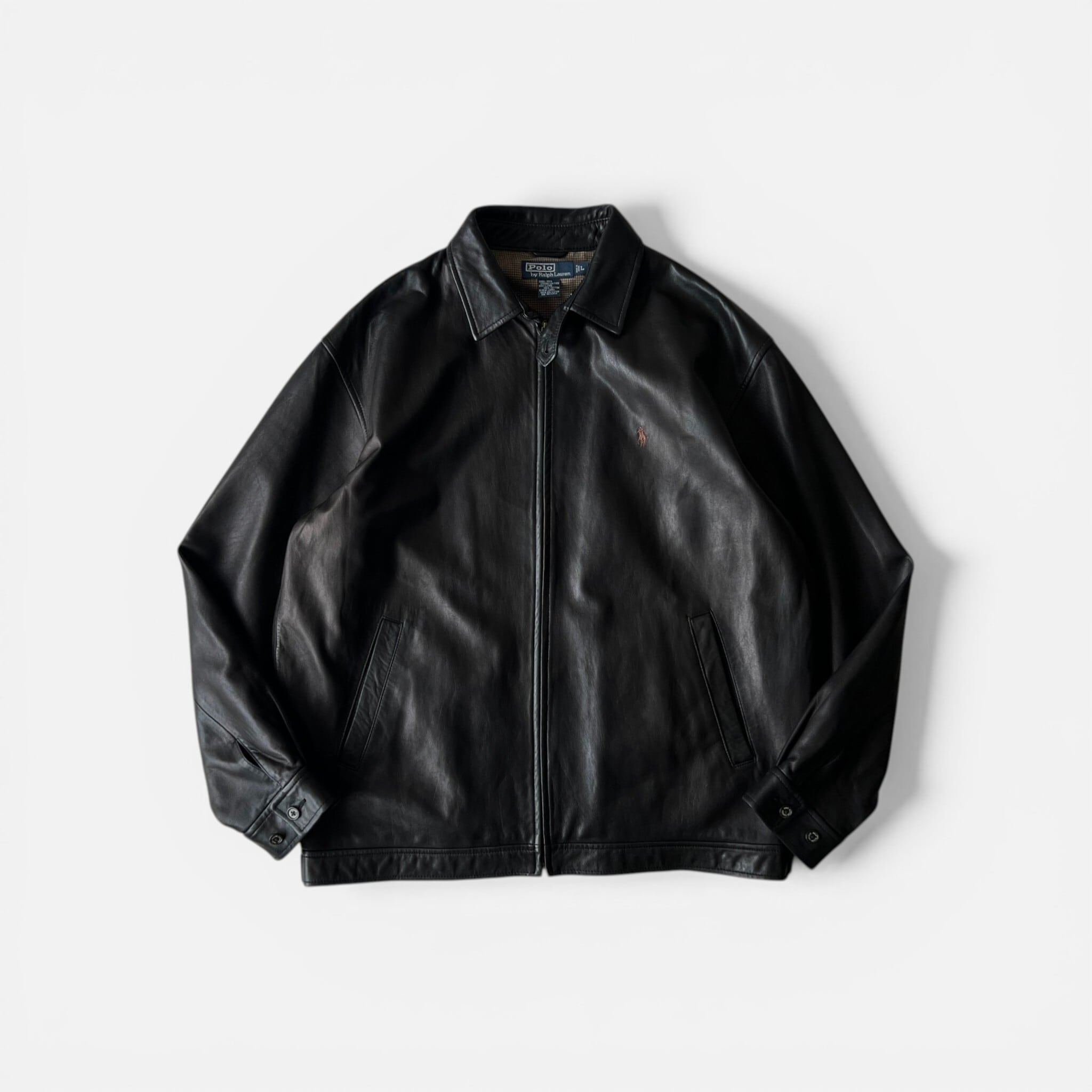 90s Polo by Ralph Lauren Leather Car Coat XL | assemble store