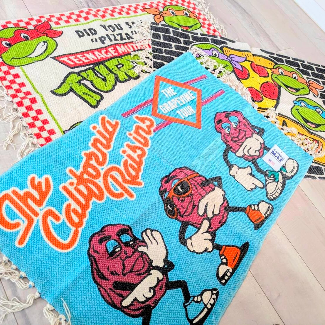 【 Teenage Mutant Ninja Turtles（ ティーンエイジ ミュータント ニンジャ タートルズ ）】COTTON MAT /  コットン マット/ Floor Mat / フロアマット〚アメリカン雑貨 アメトイ〛