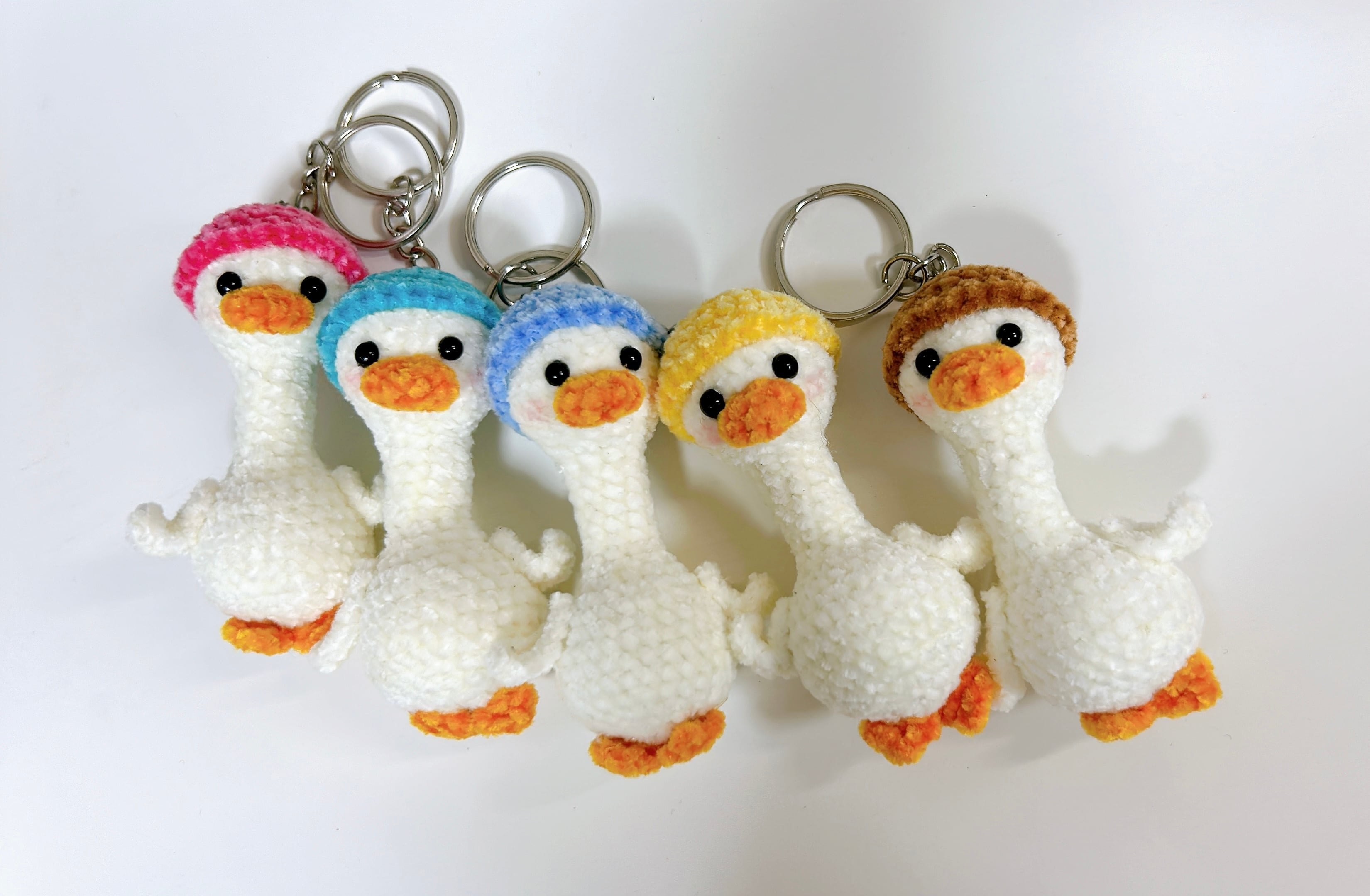 かわいい ガチョウ ぬいぐるみ かぎ針編み キーホルダー バッグ