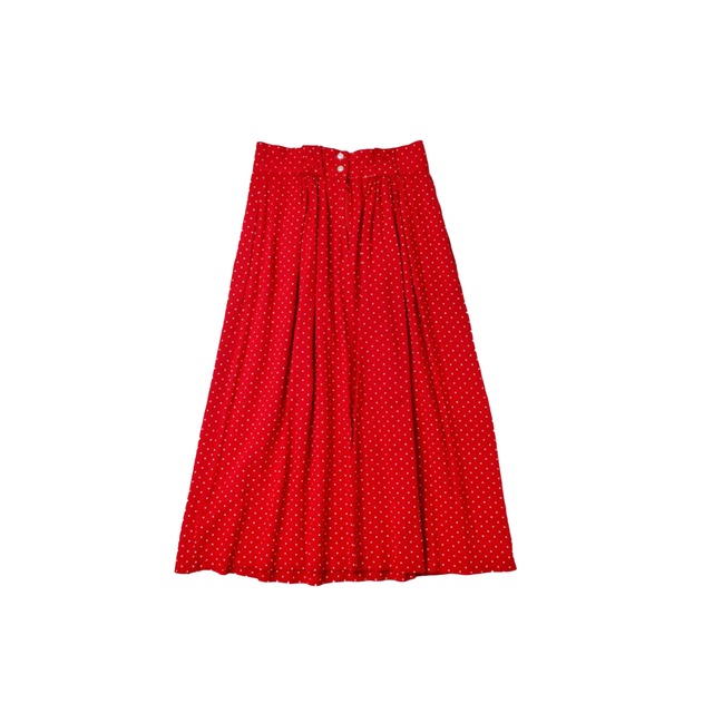 真っ赤なdot skirt