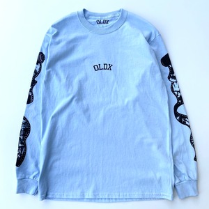 石本一人旅×OLDXコラボ L/S TEE BLUE