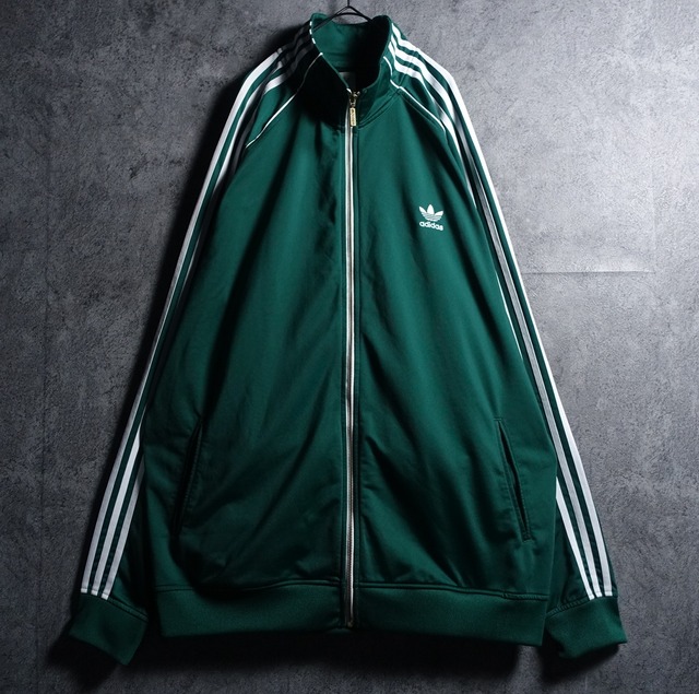 00s “adidas” Green Logo Embroidery & 3 Stripe Design Track Jacket