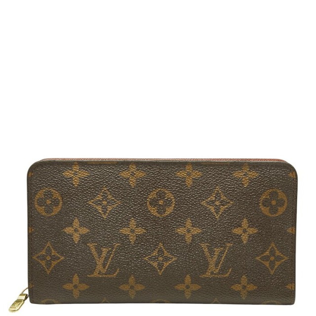 ルイ ヴィトン モノグラム ポルトモネジップ ラウンドファスナー 長財布 M61727 ブラウン PVC レザー レディース LOUIS VUITTON 【中古】