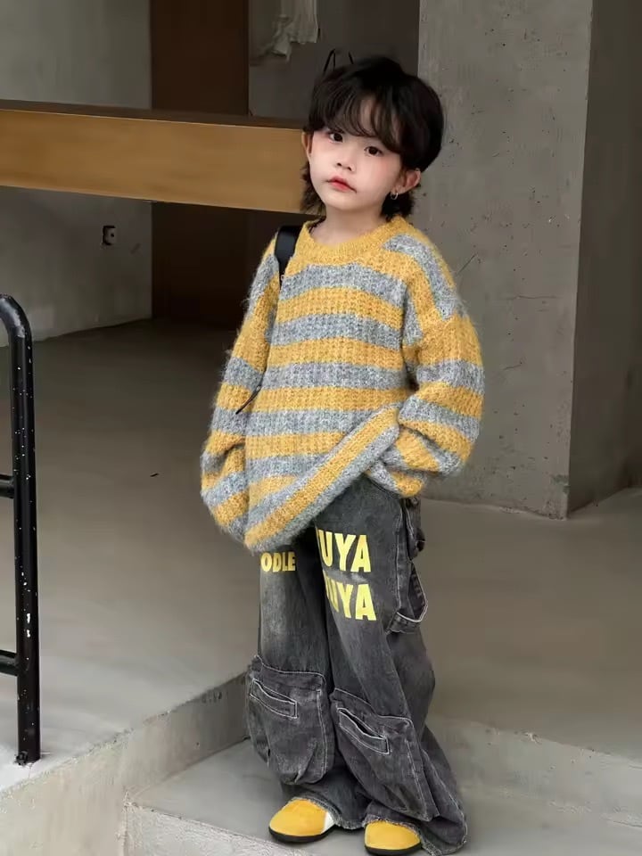 ボーダーニットトップス