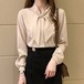 リボン 2025 春 蝶ネクタイ 長袖 シャツ レディース ブラウス