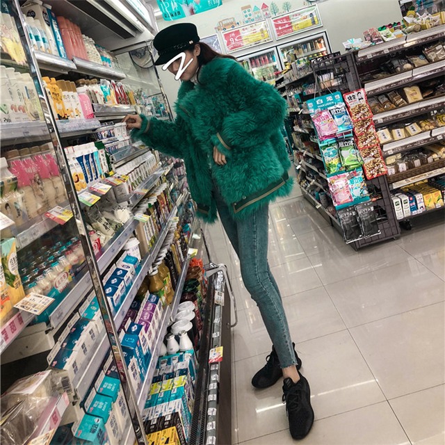 INSスタイル ジッパー スクエアネック レトロ チェスターコート 短いスタイル 長袖