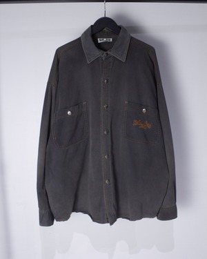 【Caka BLACK】 “Bad Boy” Good Fade Loose Cotton L/S Shirt