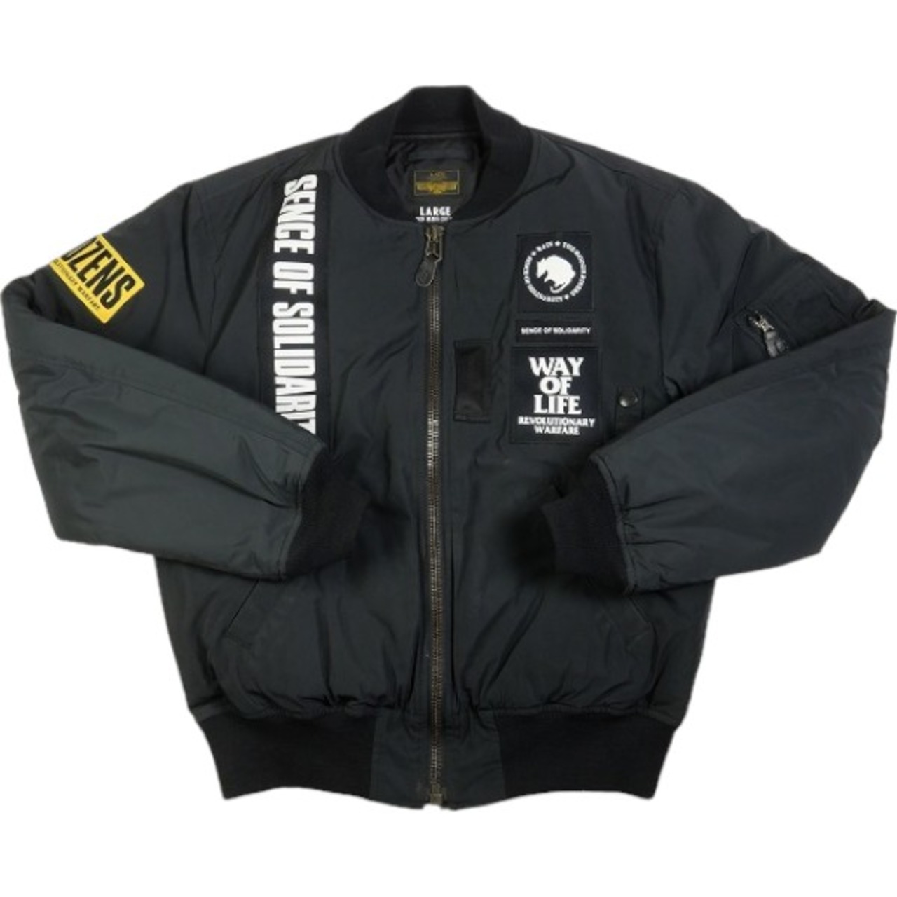 Size【L】 RATS ラッツ MA-1 PATCH BLACK ジャケット 黒 【中古品-良い