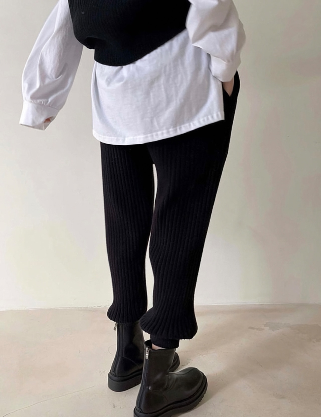 【新作5%OFF・3日間】Chunky Rib-knit Joggers_2colors