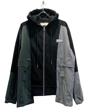 FENG CHEN WANG / PANELLED ZIP-UP HOODIE