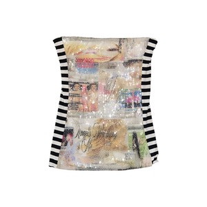 【4angels.omg】Tube Top Printed Paiette