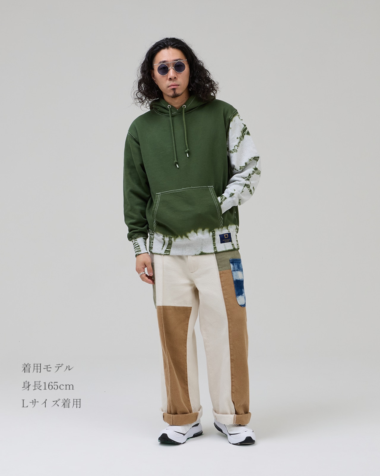 【数量限定販売】タイダイプルオーバーパーカー オリーブ