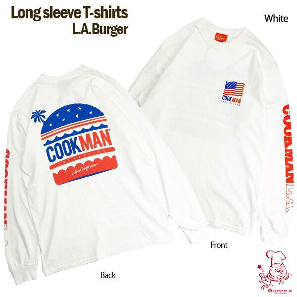 Cookman Long sleeve T-shirts L.A.Burger ホワイト クックマン 長袖Tシャツ USA UNISEX 男女兼用 アメリカ