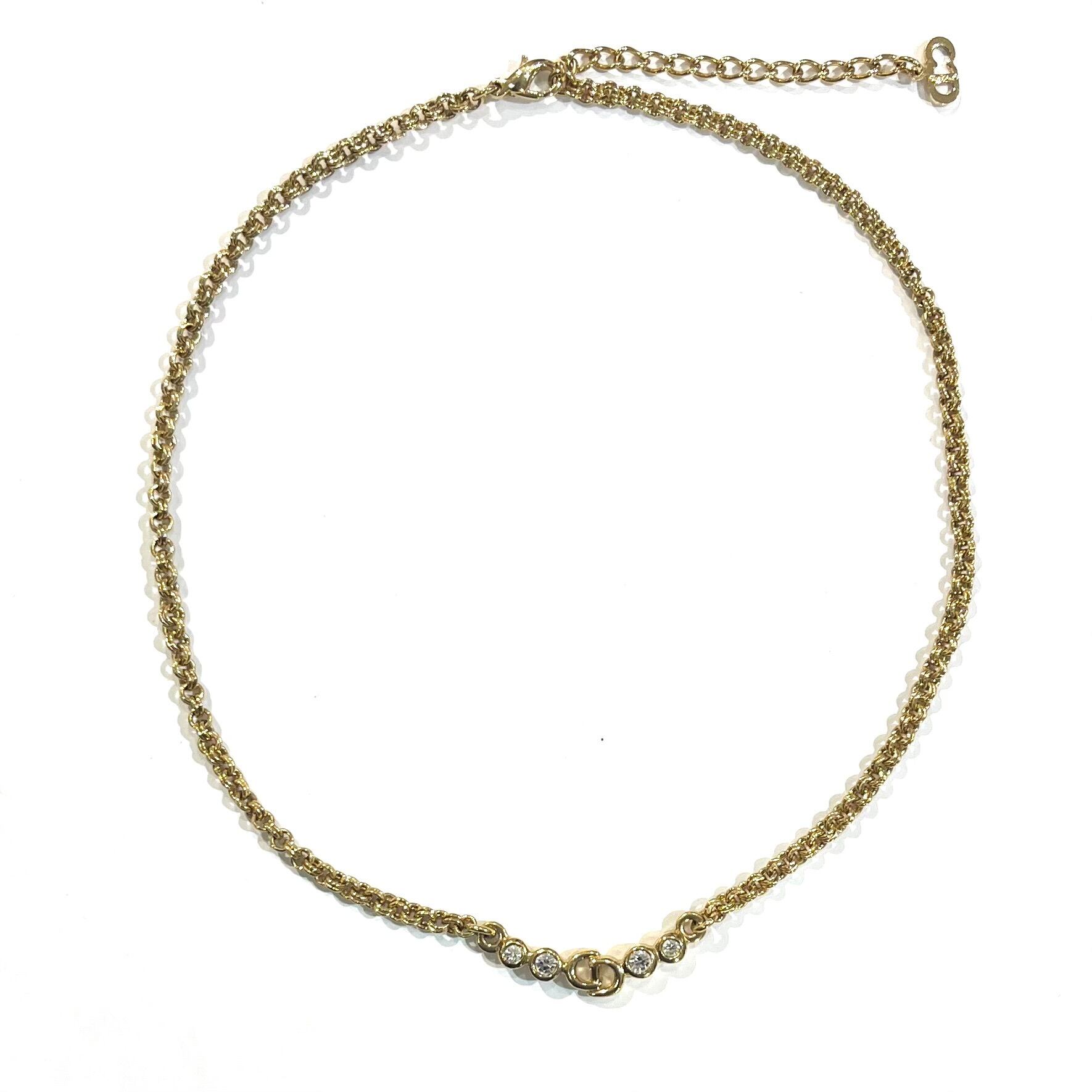 Christian Dior】2239 DIOR ディオールロゴ CDロゴ ネックレス