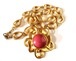「CARITA Paris」80s vintage gold pink flower pendant necklace