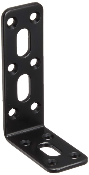 【在庫処分】MYST(マイスト) 取付金具(カチオン電着) 黒色 幅25×長さ49×75×厚み3mm (6019) DIY用