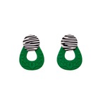 緑のエンボスとゼブラボーダー イヤリング・ピアス /38