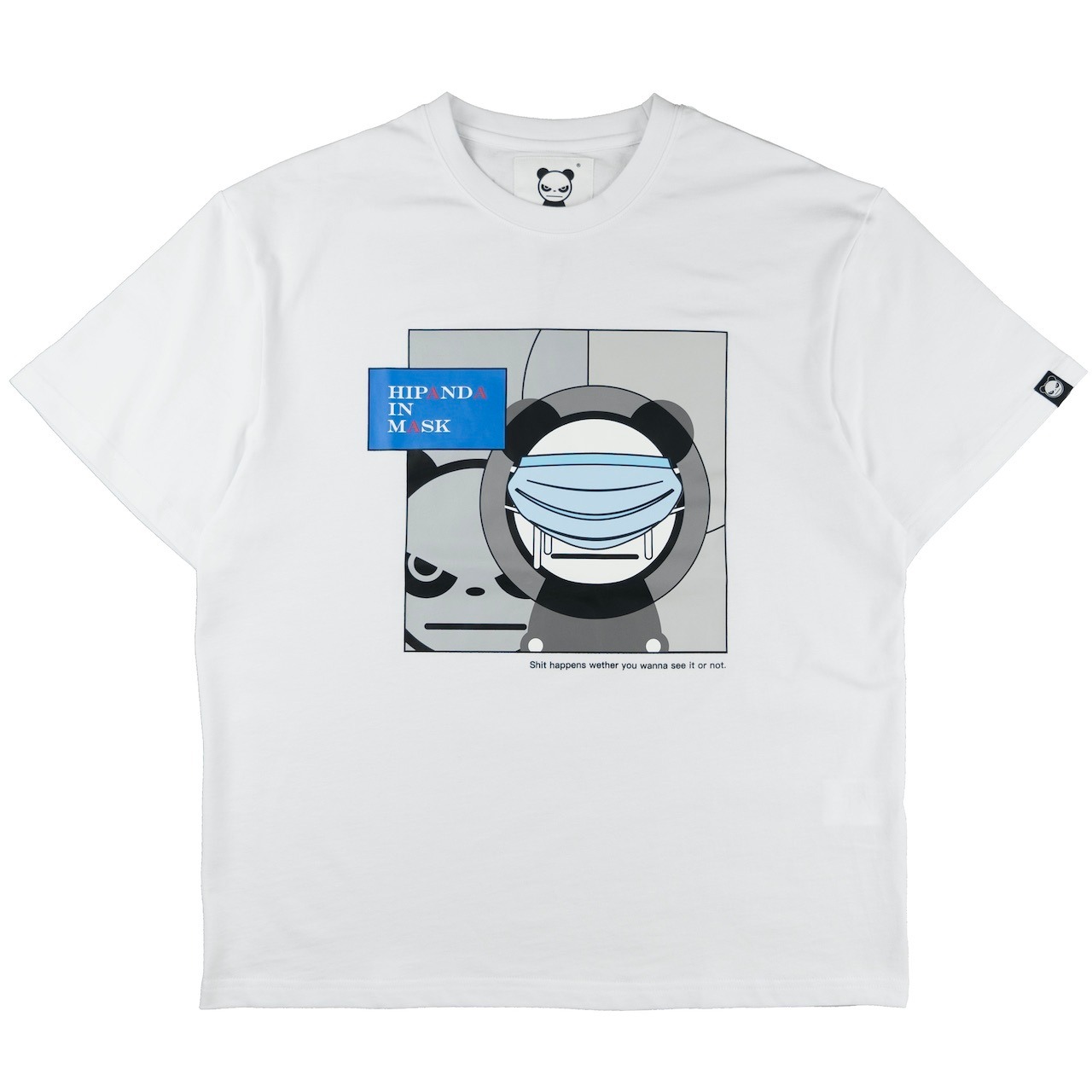 SALE【HIPANDA ハイパンダ】メンズ マスクパンダ Tシャツ MEN'S MASK PANDA DROP SHOULDER SHORT SLEEVED T-SHIRT / WHITE・BLACK